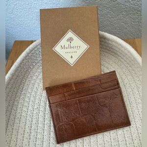 Mulberry Tan Leather Card Holder NIB